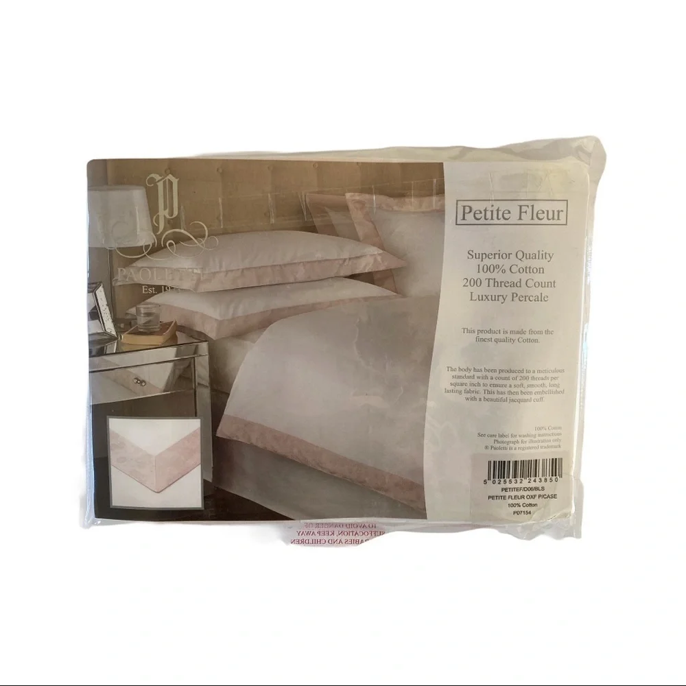 Paoletti Petite Fleur 100% Cotton Pillow Case NWT